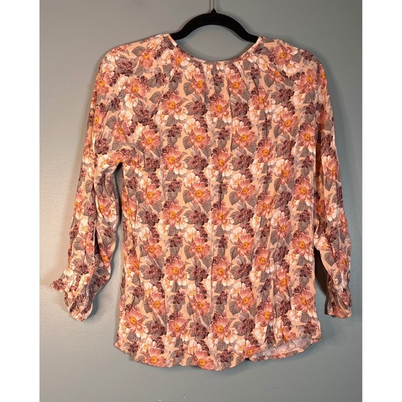 Wilfred Aritzia Women's Multicolor Floral Print Long Sleeve Blouse Top Sz Small - Picture 2 of 5